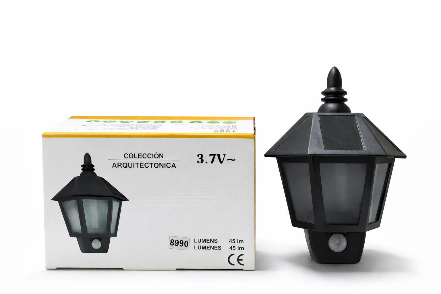 Solare Außenwandleuchte im Architektur-Design mit Bewegungsmelder